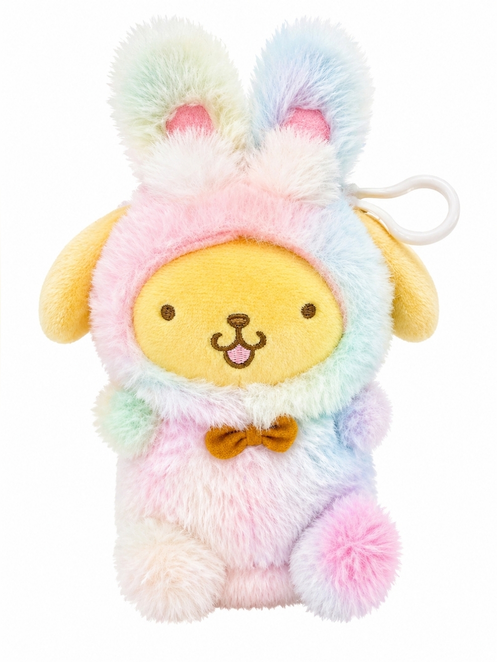 Sanrio Pompompurin Plush Bunny Costume Keychain Pastel Rainbow Mini Plush